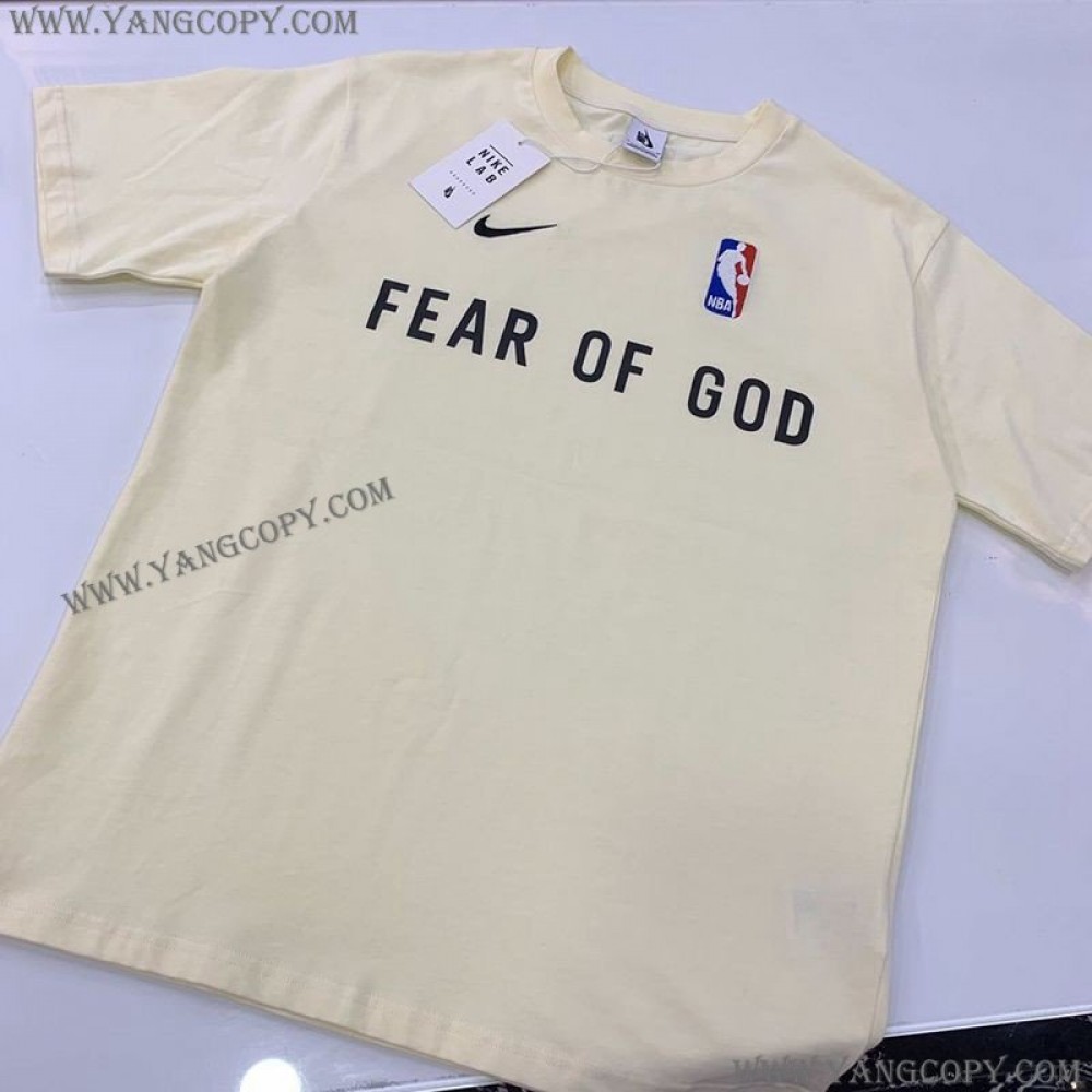 フィアオブゴッド スーパーコピー ナイキ NBA コラボ Tシャツ ベージュ fif38545