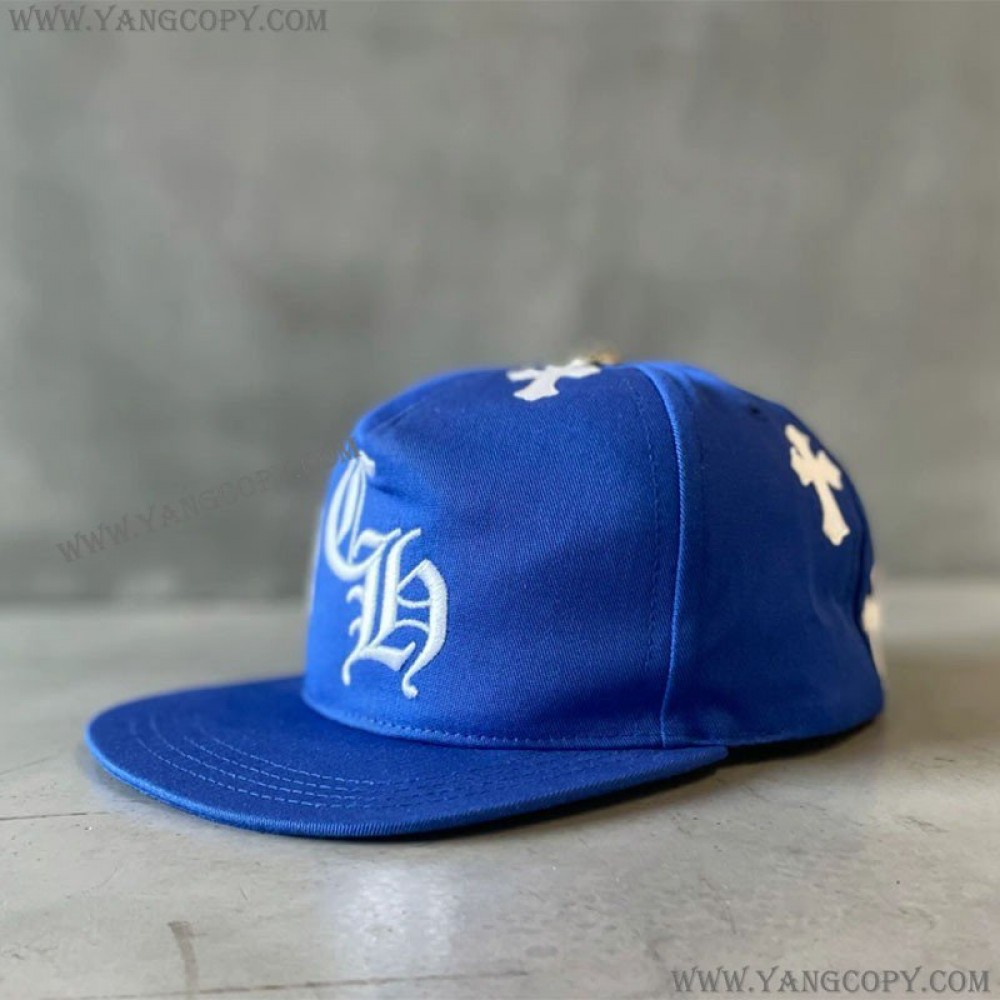 クロムハーツ コピー BLUE BASEBALL CAP WHITE CROSS PATCH キャップ Kus73197