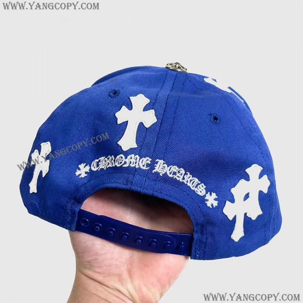 クロムハーツ コピー BLUE BASEBALL CAP WHITE CROSS PATCH キャップ Kus73197