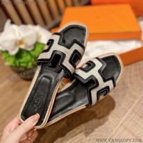 エルメス 偽物 Oran sandal オラン レザー＆キャンバス サンダル erq02555