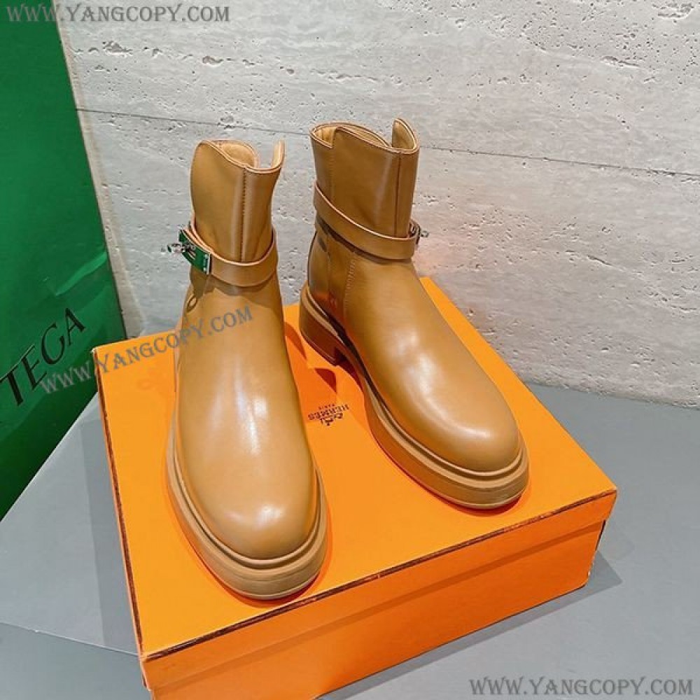 エルメス 偽物 Bottines Veo ヴェオ 厚底 アンクルブーツ ブーティ erw56215