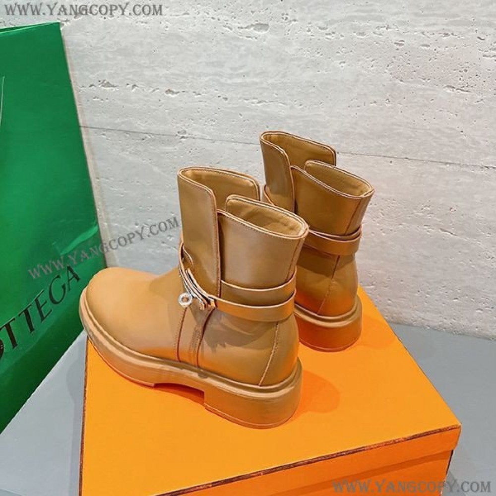 エルメス 偽物 Bottines Veo ヴェオ 厚底 アンクルブーツ ブーティ erw56215