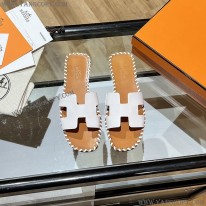 エルメス スーパーコピー Oran sandal オラン レザー＆キャンバス サンダル 送込 ery30046