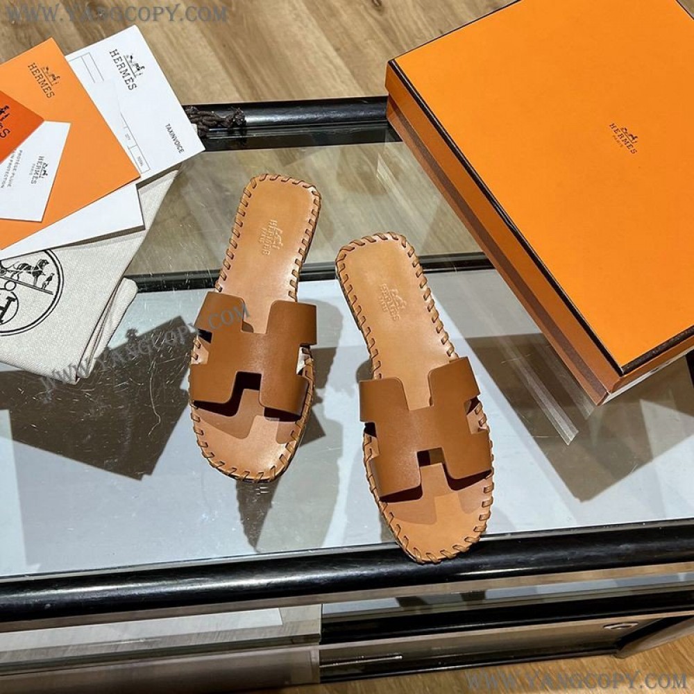 エルメス スーパーコピー Oran sandal オラン レザー＆キャンバス サンダル erd09296