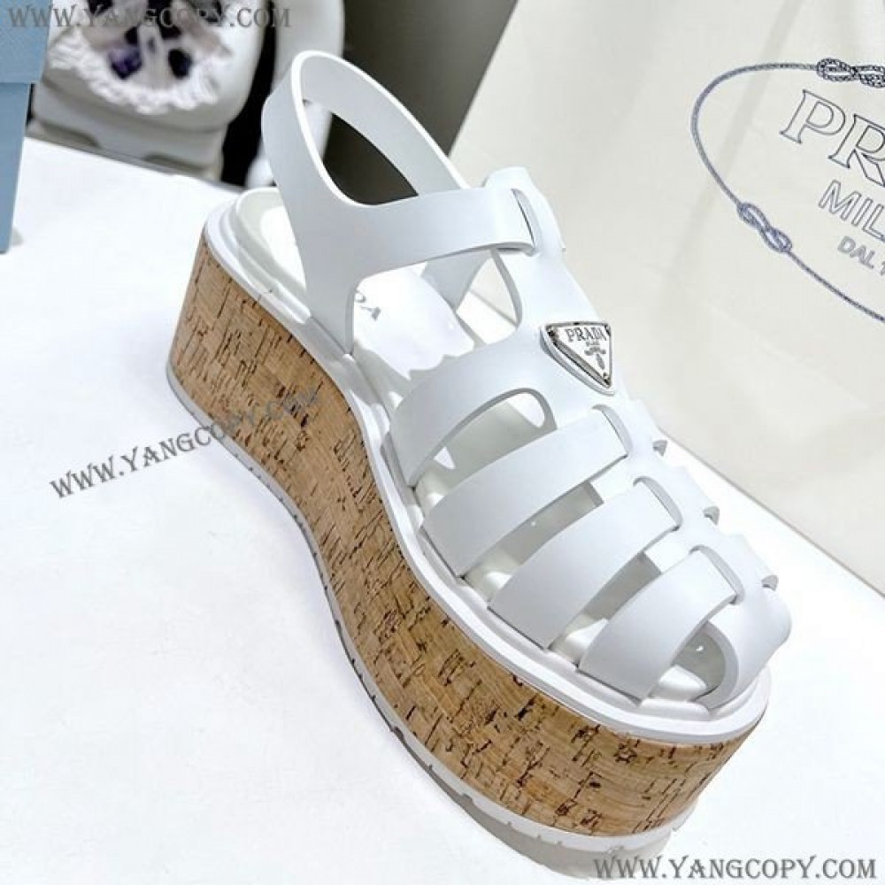 プラダ 偽物 Rubber wedge platform sandals ウェッジサンダル pub83961