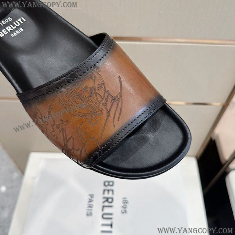 ベルルッティ スーパーコピー エギオ サンダル Stamp Leather Sandal bee53733