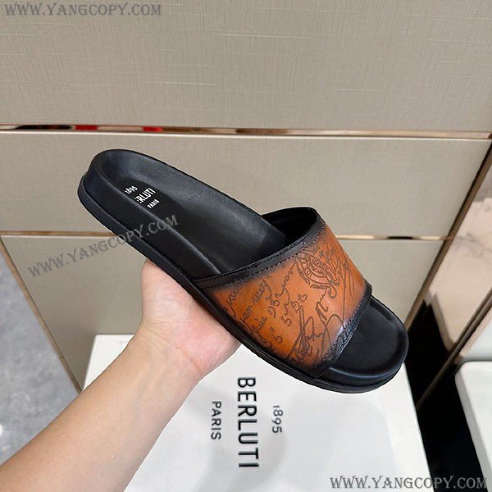 ベルルッティ コピー エギオ サンダル Stamp Leather Sandal bec92529