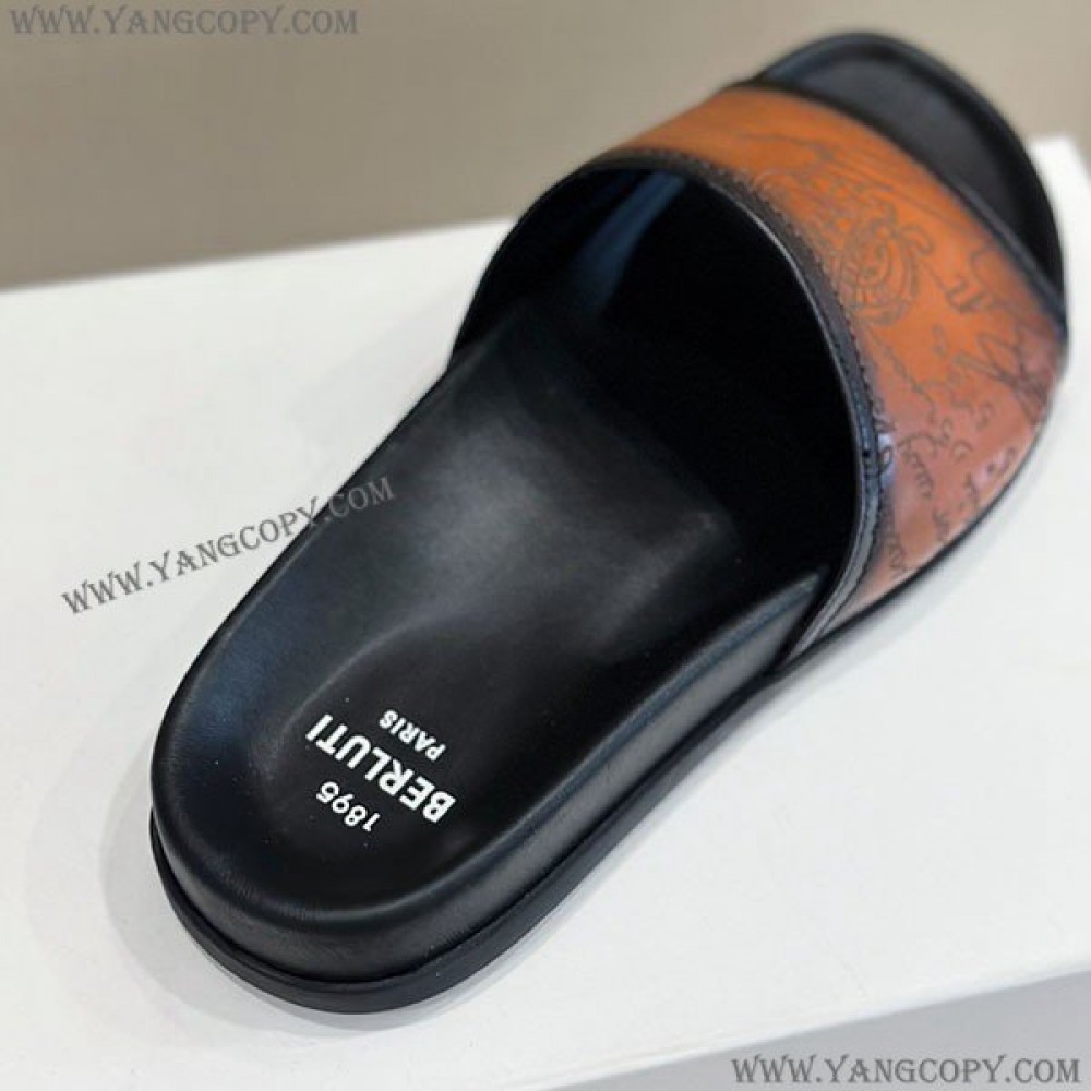 ベルルッティ コピー エギオ サンダル Stamp Leather Sandal bec92529