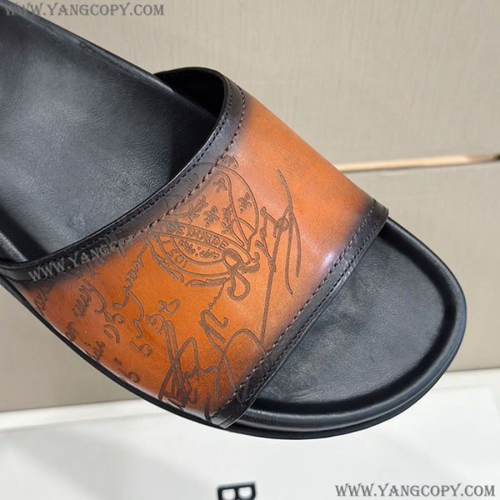 ベルルッティ コピー エギオ サンダル Stamp Leather Sandal bec92529