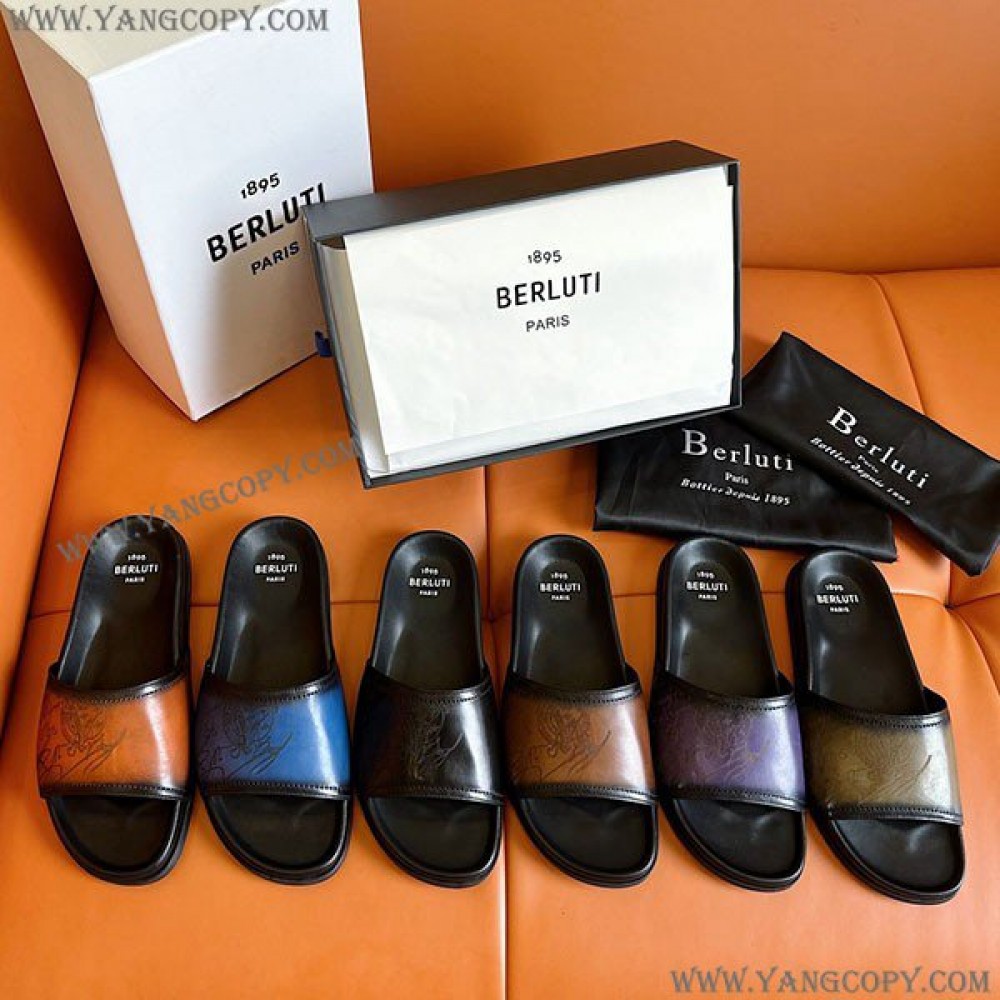 ベルルッティ コピー エギオ サンダル Stamp Leather Sandal bec92529