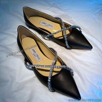 ジミーチュウ スーパーコピー Genevi embellished leather ballet flats jiv36480